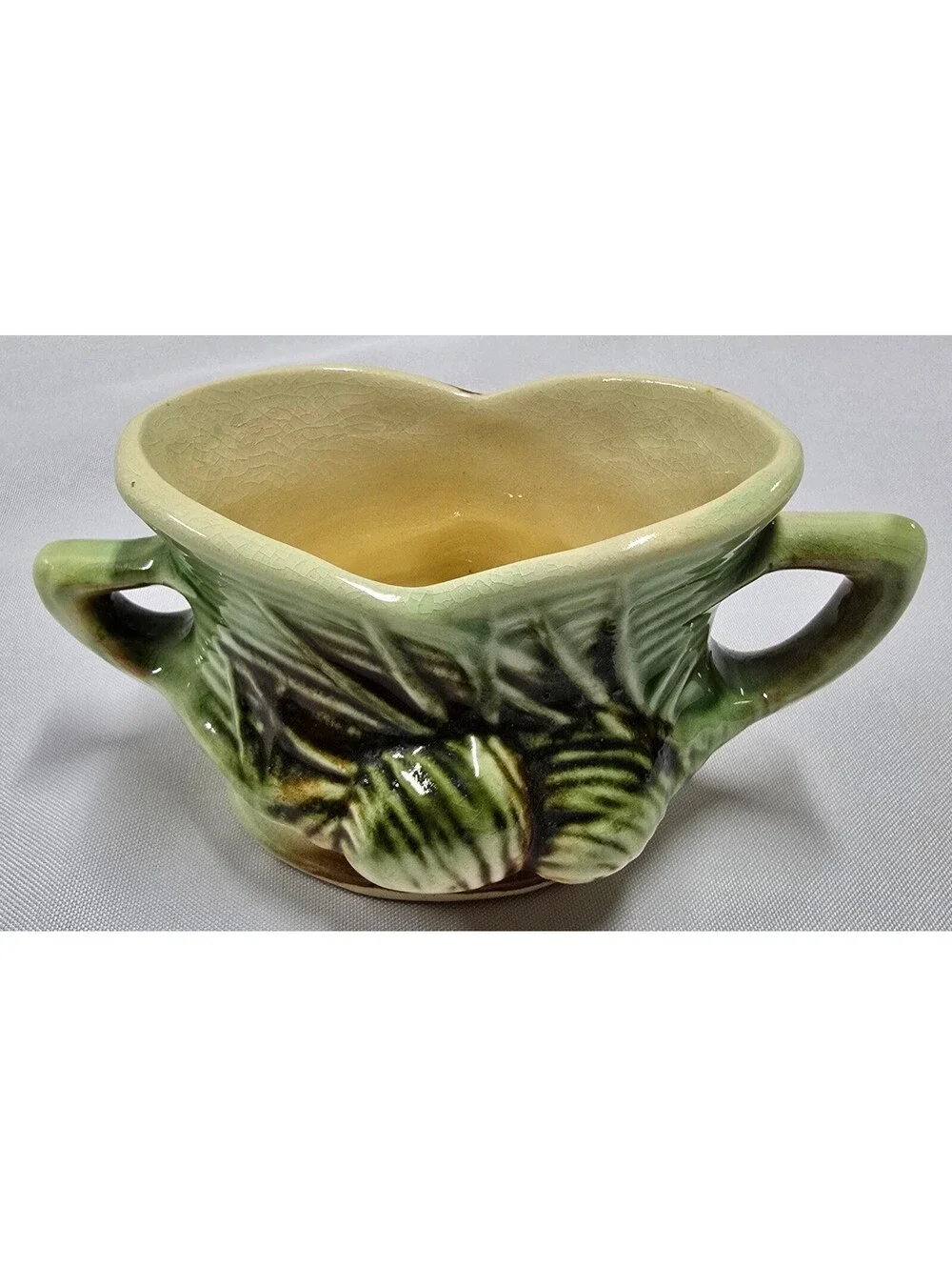 McCoy Pottery Pine Cone Tea Set: Teapot, Creamer, and Sugar Bowl Ex, Condition